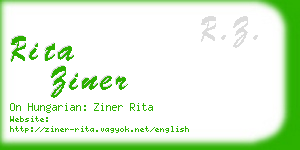 rita ziner business card